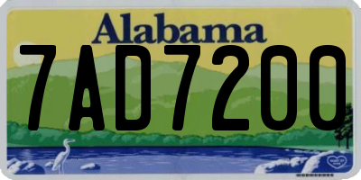 AL license plate 7AD7200