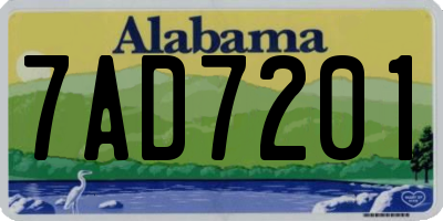 AL license plate 7AD7201