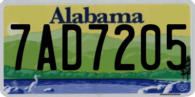 AL license plate 7AD7205