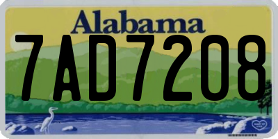 AL license plate 7AD7208