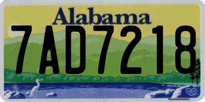 AL license plate 7AD7218