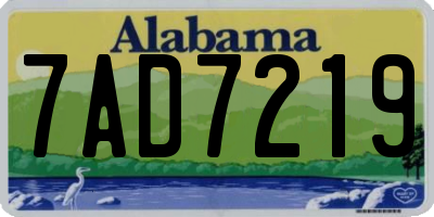 AL license plate 7AD7219