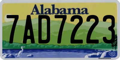 AL license plate 7AD7223
