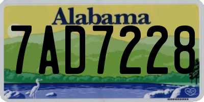 AL license plate 7AD7228