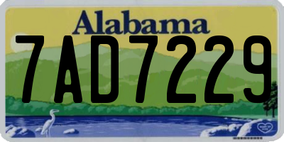AL license plate 7AD7229