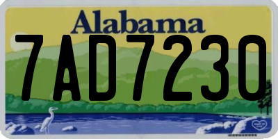AL license plate 7AD7230