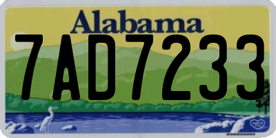 AL license plate 7AD7233