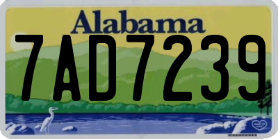 AL license plate 7AD7239
