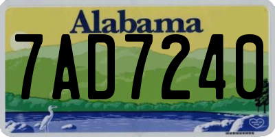 AL license plate 7AD7240