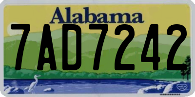 AL license plate 7AD7242