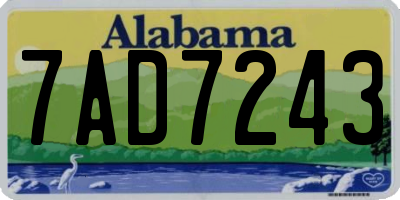 AL license plate 7AD7243