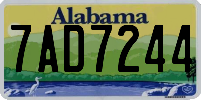 AL license plate 7AD7244