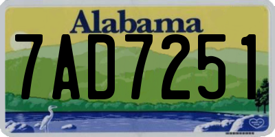 AL license plate 7AD7251