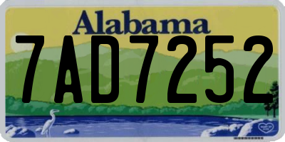 AL license plate 7AD7252