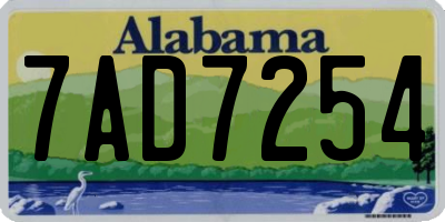 AL license plate 7AD7254