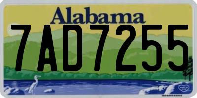AL license plate 7AD7255
