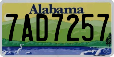 AL license plate 7AD7257