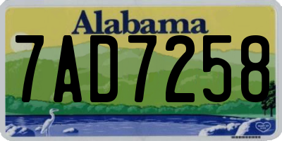 AL license plate 7AD7258