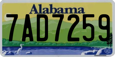 AL license plate 7AD7259