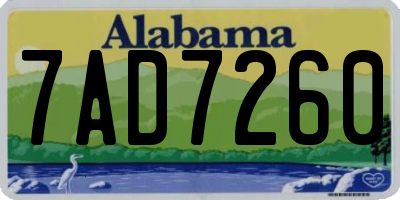 AL license plate 7AD7260