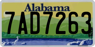 AL license plate 7AD7263