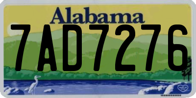 AL license plate 7AD7276