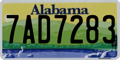 AL license plate 7AD7283
