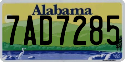 AL license plate 7AD7285
