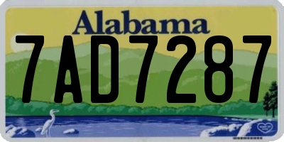 AL license plate 7AD7287