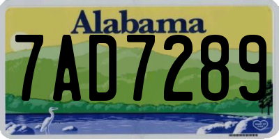 AL license plate 7AD7289