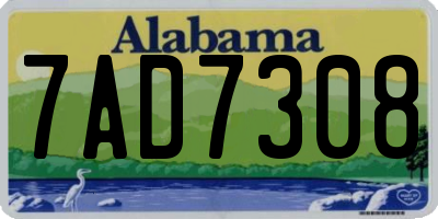 AL license plate 7AD7308