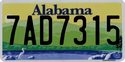 AL license plate 7AD7315