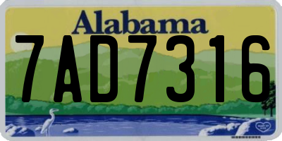 AL license plate 7AD7316