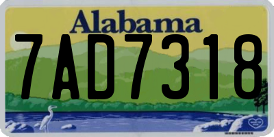AL license plate 7AD7318
