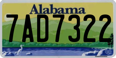 AL license plate 7AD7322