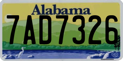 AL license plate 7AD7326