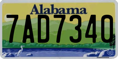 AL license plate 7AD7340