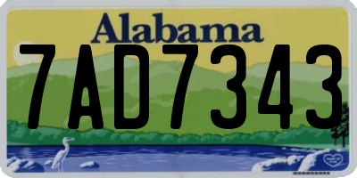 AL license plate 7AD7343