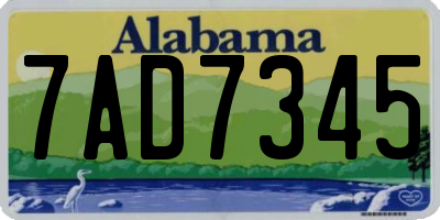 AL license plate 7AD7345