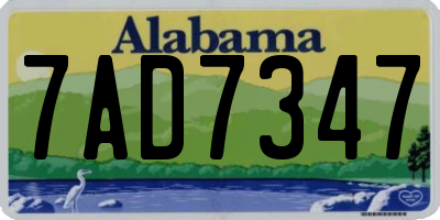 AL license plate 7AD7347