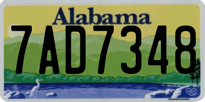 AL license plate 7AD7348