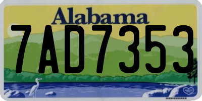 AL license plate 7AD7353