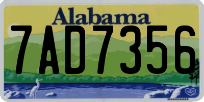 AL license plate 7AD7356