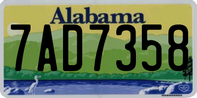 AL license plate 7AD7358