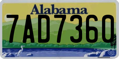 AL license plate 7AD7360