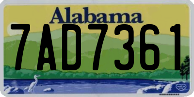 AL license plate 7AD7361
