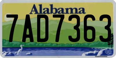 AL license plate 7AD7363