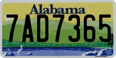 AL license plate 7AD7365
