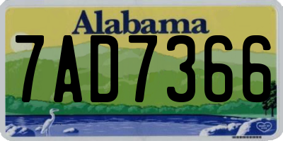 AL license plate 7AD7366