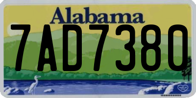 AL license plate 7AD7380